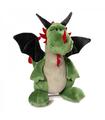 Dragon 20cm Verdes Sentado Con Jags Rojo