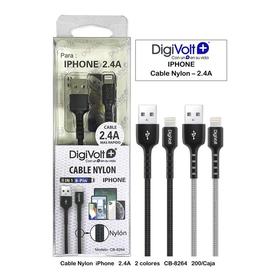 Cable Nylon Iphone Blanco/Negro