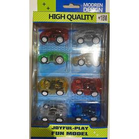 Caja 8 Vehículos Transparentes