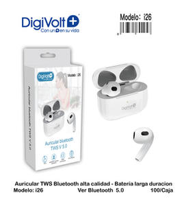 Auricular Bluetooth TWS Modelo I26