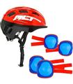Set Casco + Protecciones Rojo
