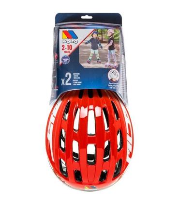 set-casco-protecciones-rojo
