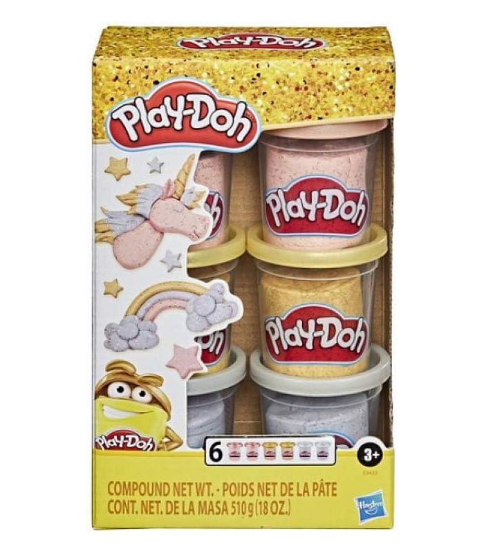 pack-6-botes-play-doh-plastelina-metalizada