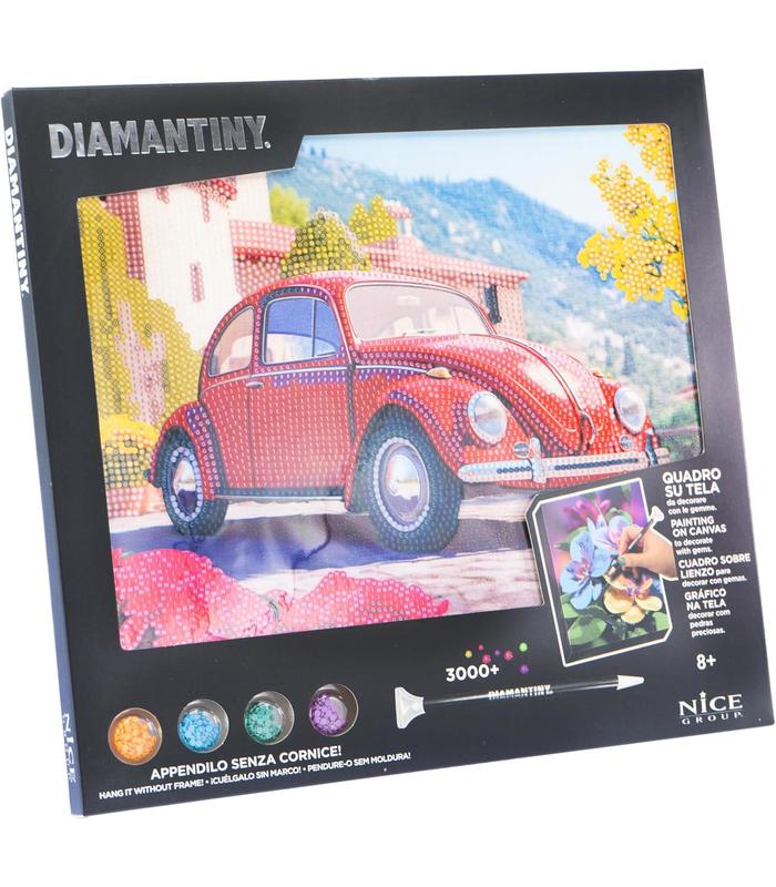diamantiny-quadro-retro-car-red