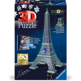 50° Aniversario: Torre Eiffel Glow Puzzle 3D