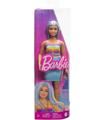 Muñeca Barbie Fashionistas Pelo Azul, Top Arcoiris y Falda A