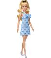 Barbie Rubia Traje Lazo Azul